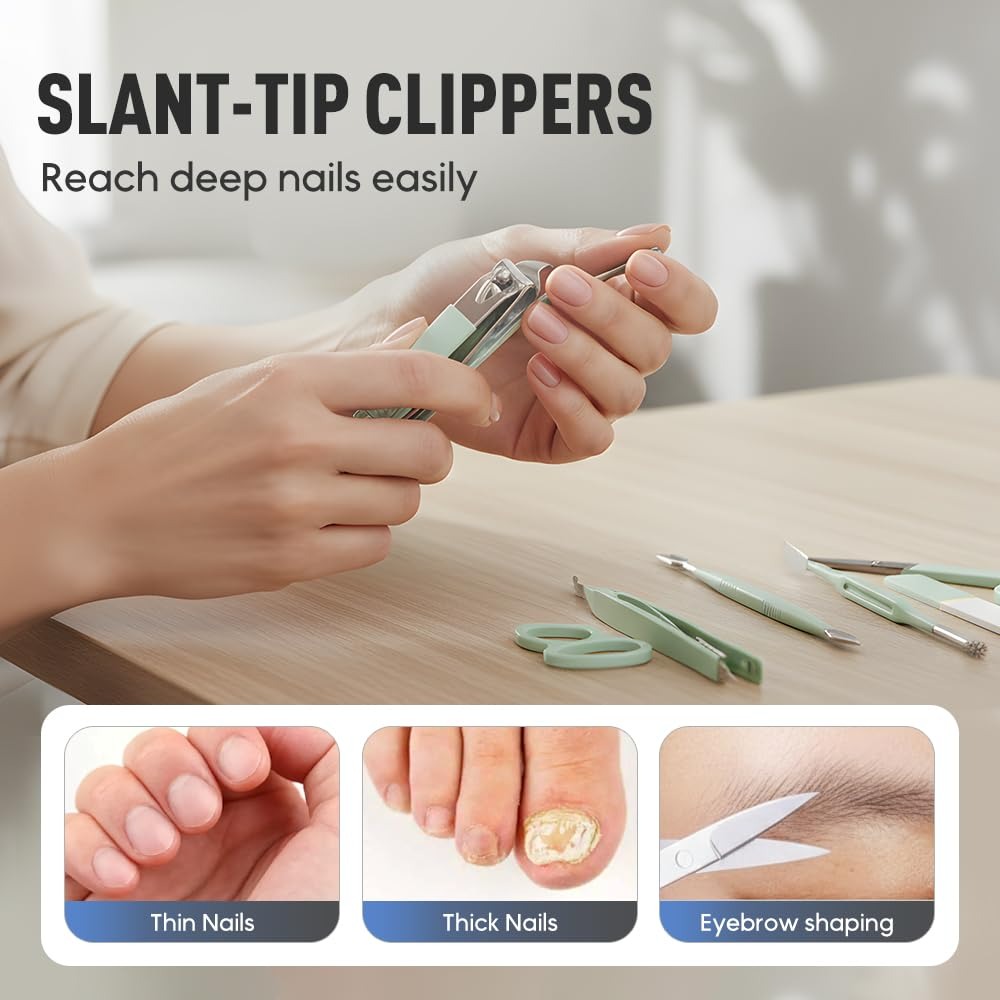Mens Grooming Kit Luxury - Manicure Set Professional, Nail Clippers, Pedicure