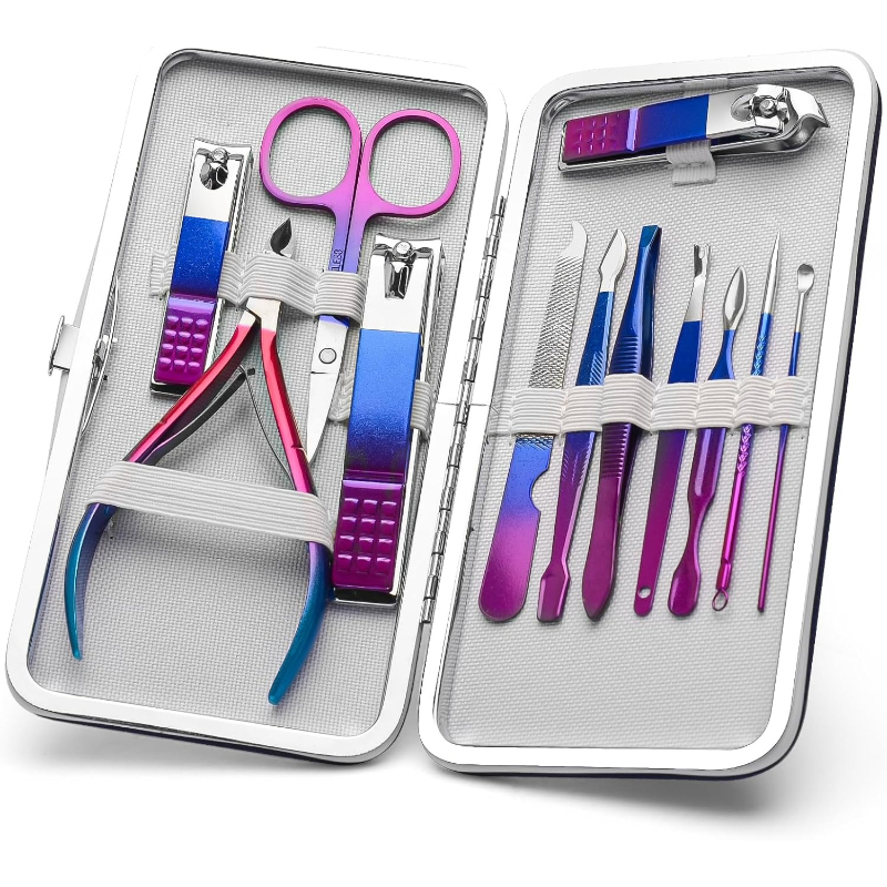 Mens Grooming Kit Luxury - Manicure Set Nail Clippers Pedicure Kit