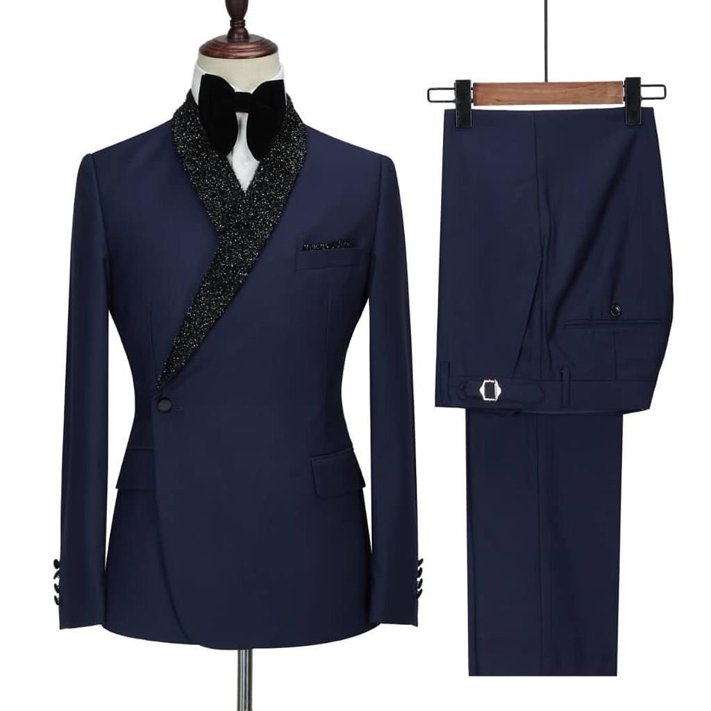 Mens Grooming Kit Luxury - Navy Blue Men Suits Set 2