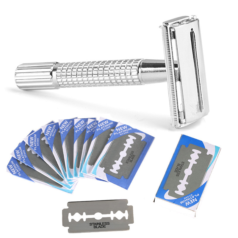 Straight Razor Safety - Manual Razor Handle Plated Double Edge