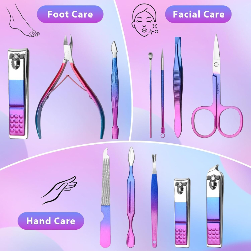 Manicure Set Nail Clippers Ped - Mens Grooming Kit Luxury 评论和价格