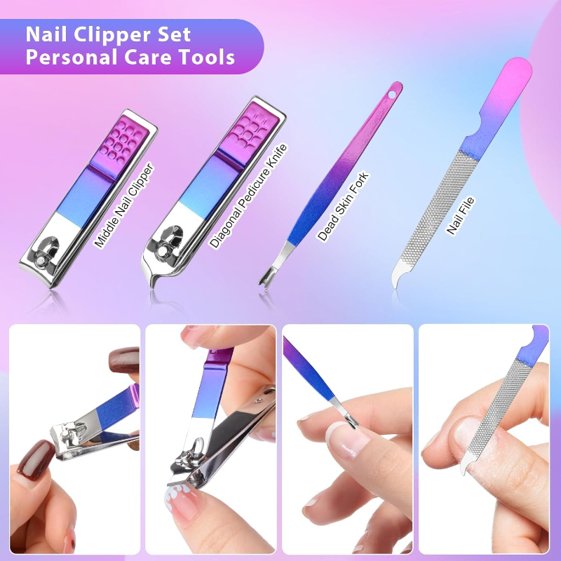 Manicure Set Nail Clippers Ped - Mens Grooming Kit Luxury 评论和价格