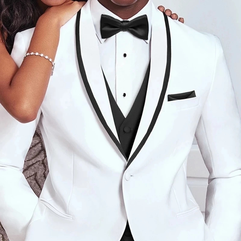 Groom White and Black vest  We - Men'S Grooming Company 评论和价格