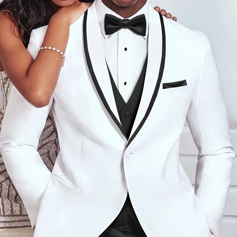 Groom White and Black vest  We - Men'S Grooming Company 评论和价格