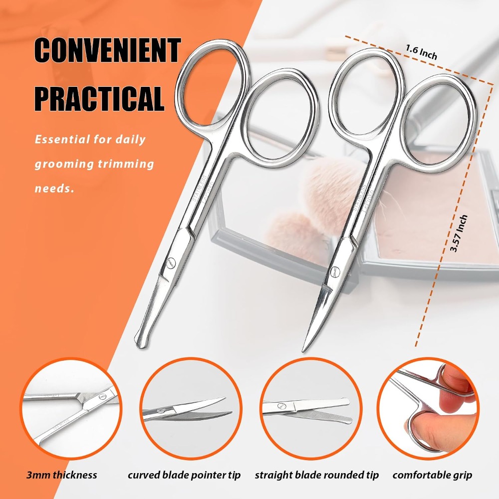 Facial Hair Grooming Scissors  - Men'S Grooming Eyebrow Trimming 评论和价格